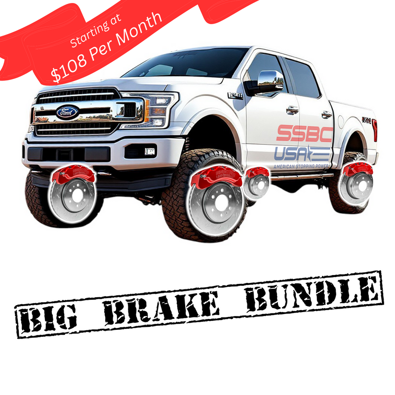 American Made 4 Wheel B8-Brawler 8 Piston Direct Fit Billet Aluminum Big Brake Bundle. Red A414-2021R-BBB