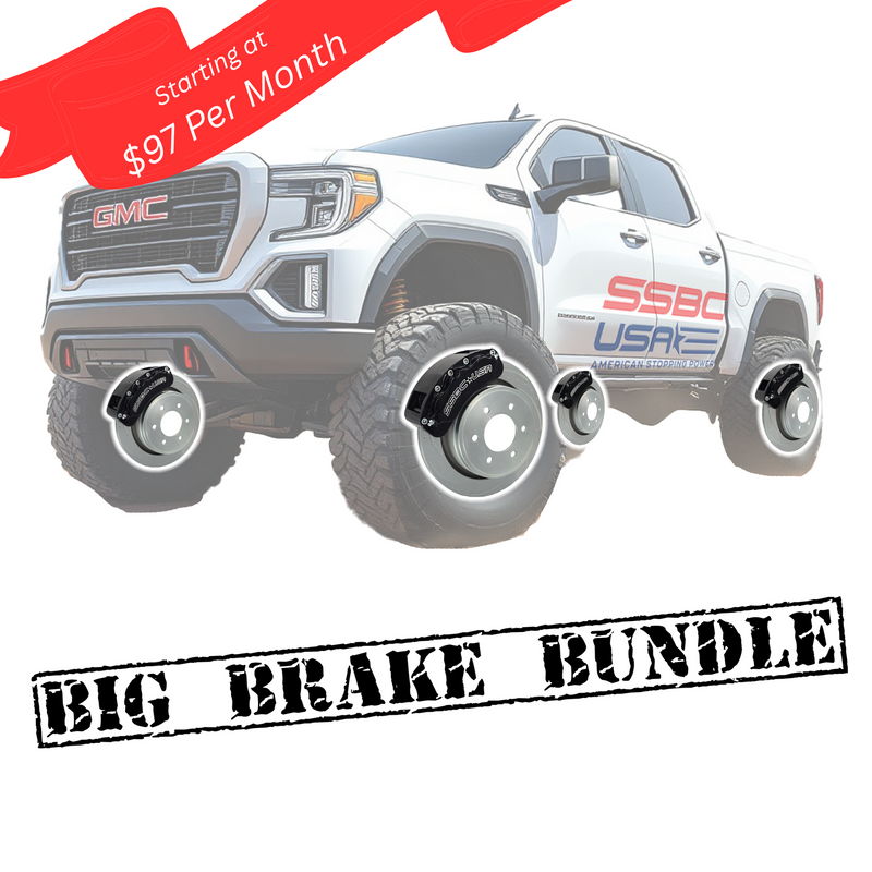 American Made 4 Wheel Brawler LT Direct Fit Billet Aluminum Big Brake Bundle. Black A415-3031BLK-BBB