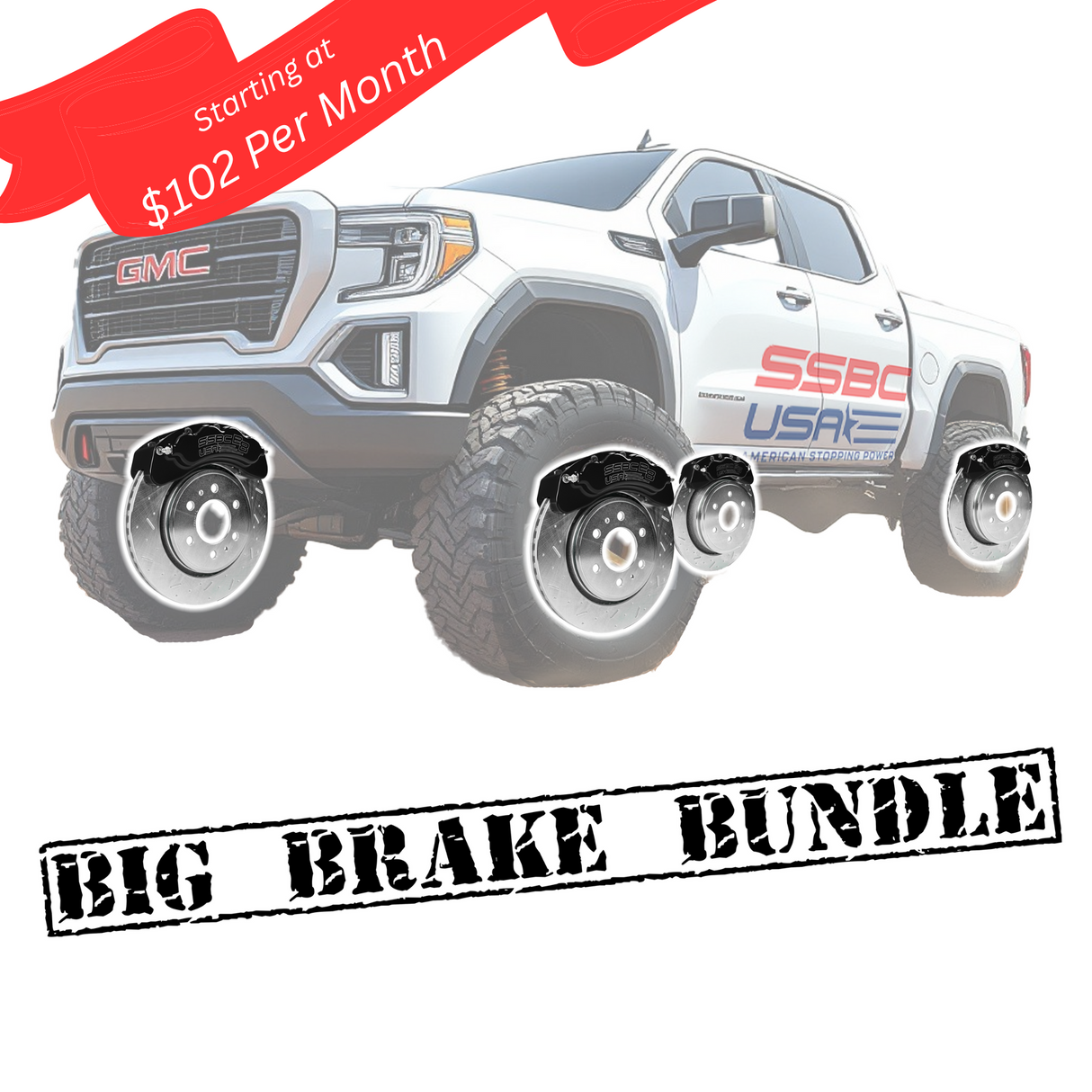 American Made 4 Wheel B8-Brawler 8 Piston Direct Fit Billet Aluminum Big Brake Bundle. Black A414-3031BLK-BBB