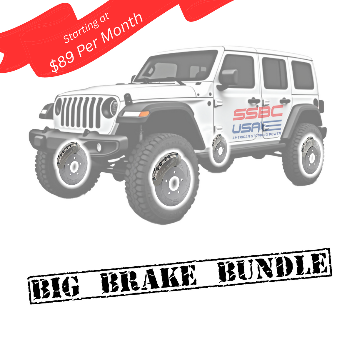 American Made 4 Wheel Moab Direct Fit Billet Aluminum Big Brake Bundle. A434-1011-BBB