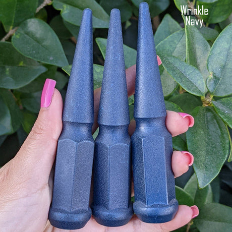 24 Pc 14x1.5 Spike Lug Nuts 4.5" Tall - Powder Coated - Various Colors