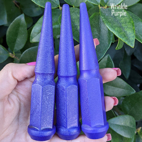 24 Pc 14x1.5 Spike Lug Nuts 4.5" Tall - Powder Coated - Various Colors