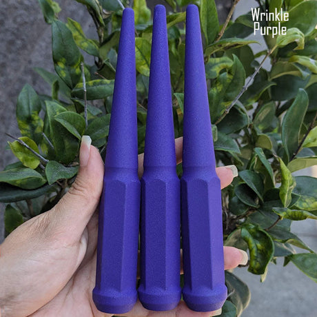 24 Pc 14x1.5 Spike Lug Nuts 6" Tall - Powder Coated - Various Colors