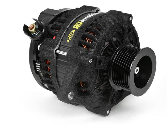 Heavy Duty High Output Alternator, Wrinkle Black, 2011-2023 Ford 6.7L Powerstroke, Single and Lower Dual only ZZ Diesel