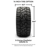Xcomp® Gladiator 205x35-R14 Steel Belt Radial Golf Cart Tire