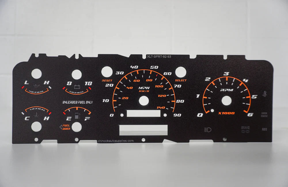 92-96 Cluster Faceplate Kit - XLT Sport - Gas Chinook Auto