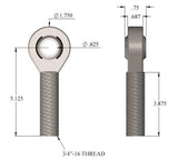 Heat Treated Chromoly 3/4-16 x 5/8 RH Magnum Series Heim