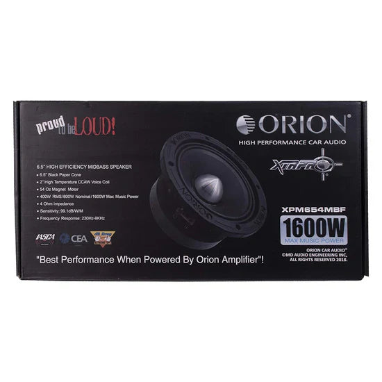 Orion XPM654MBF 6.5" 400W RMS Midbass Speakers (Pair)