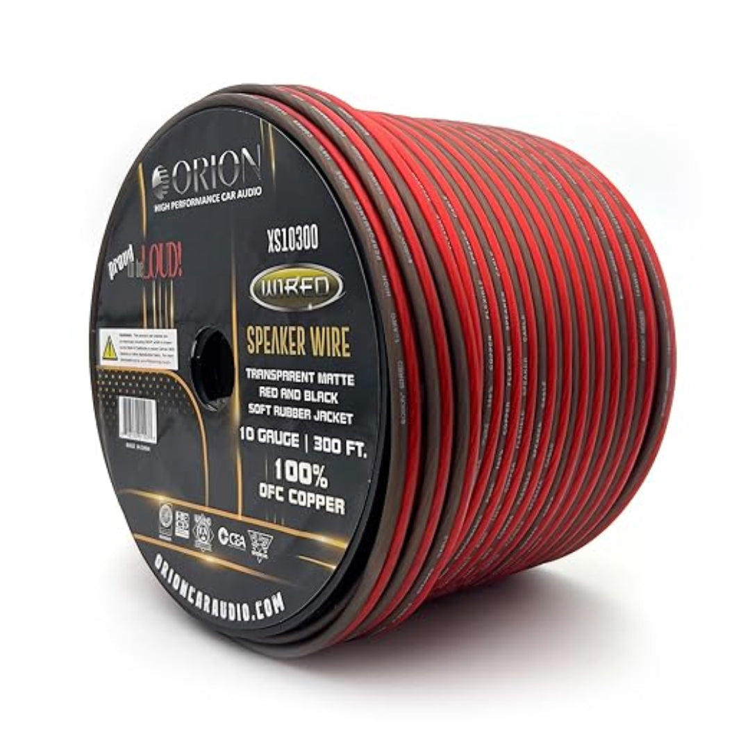 Orion XS10300 10 Gauge OFC Speaker Wire – 300 Ft Speaker Cable for Car Audio, Home Theater & Pro Audio Systems