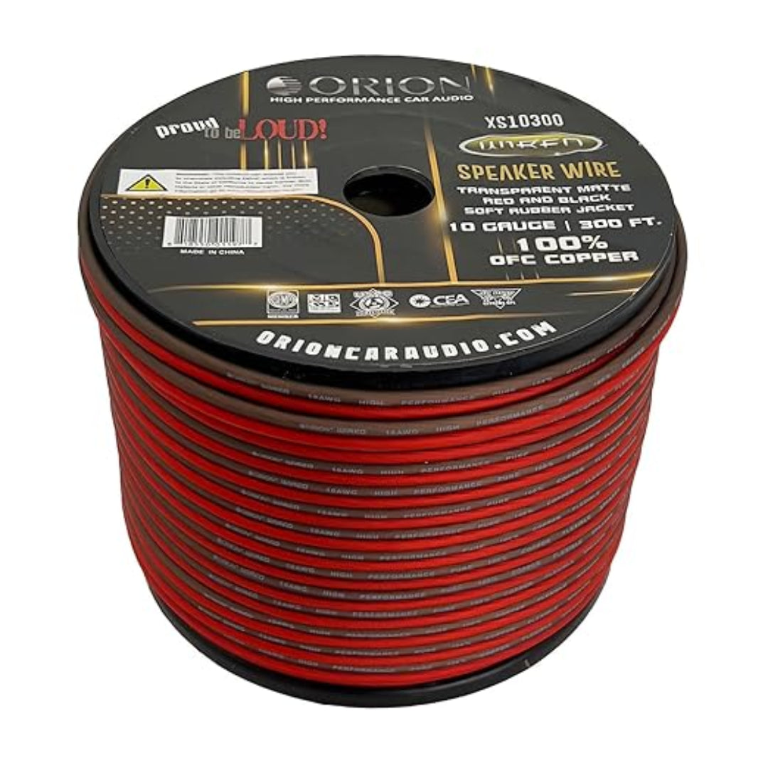 Orion XS10300 10 Gauge OFC Speaker Wire – 300 Ft Speaker Cable for Car Audio, Home Theater & Pro Audio Systems