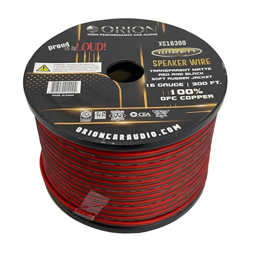 Orion XS16300 16 Gauge OFC Speaker Wire – 300 Ft Speaker Cable for Car Audio, Home Theater & Pro Audio Systems