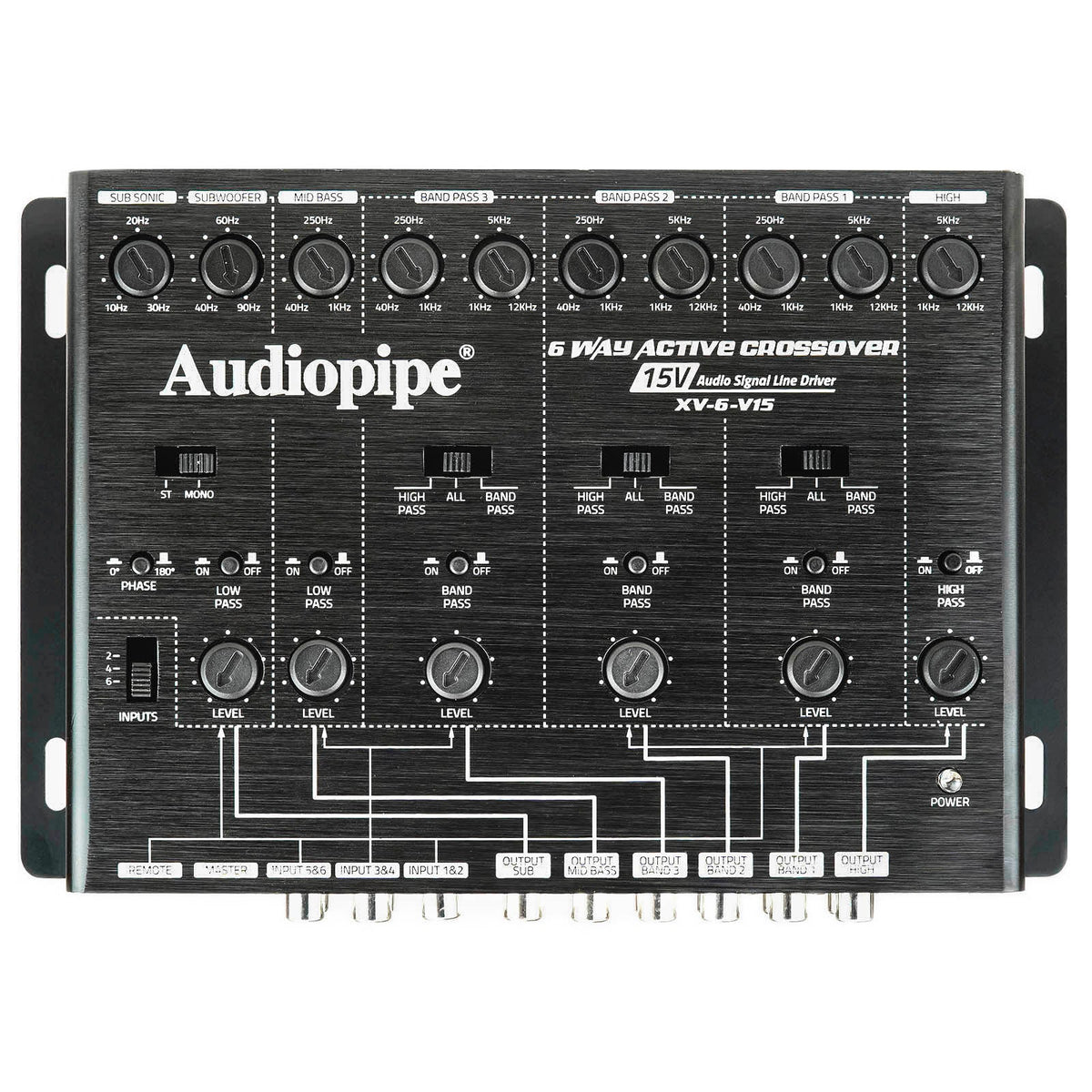 Audiopipe XV-6-V15 | 6-Way Active Crossover Audiopipe