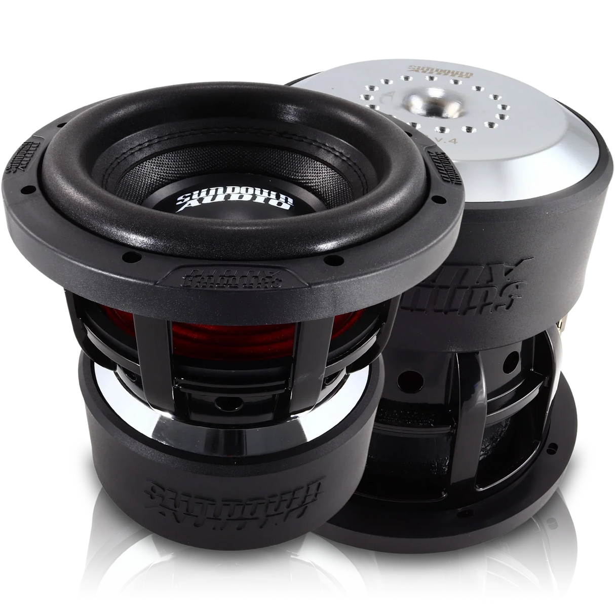 (4) Sundown Audio X8 v4 & Dodge Crew Cab 19-25 Quad 8" Subwoofer Box Combo