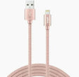 Xyst Charge and Sync USB to Lightning Braided Cable, 10 ft. (Rose Gold) TekShack