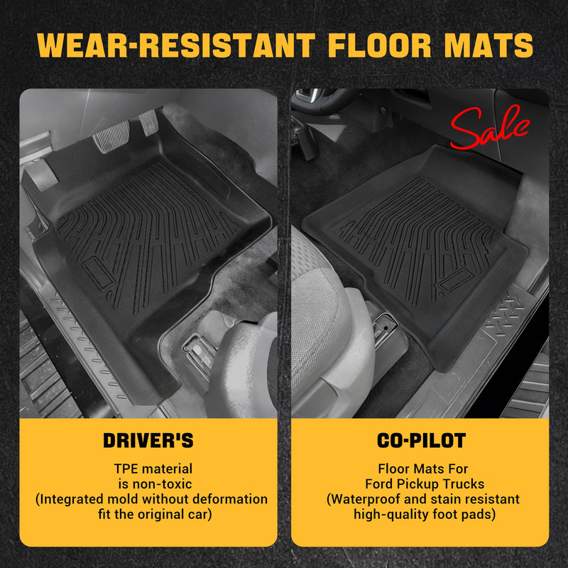 Trucktok 2009-2014 Ford F150 SuperCab All-Weather TPE Floor Mats TruckTok