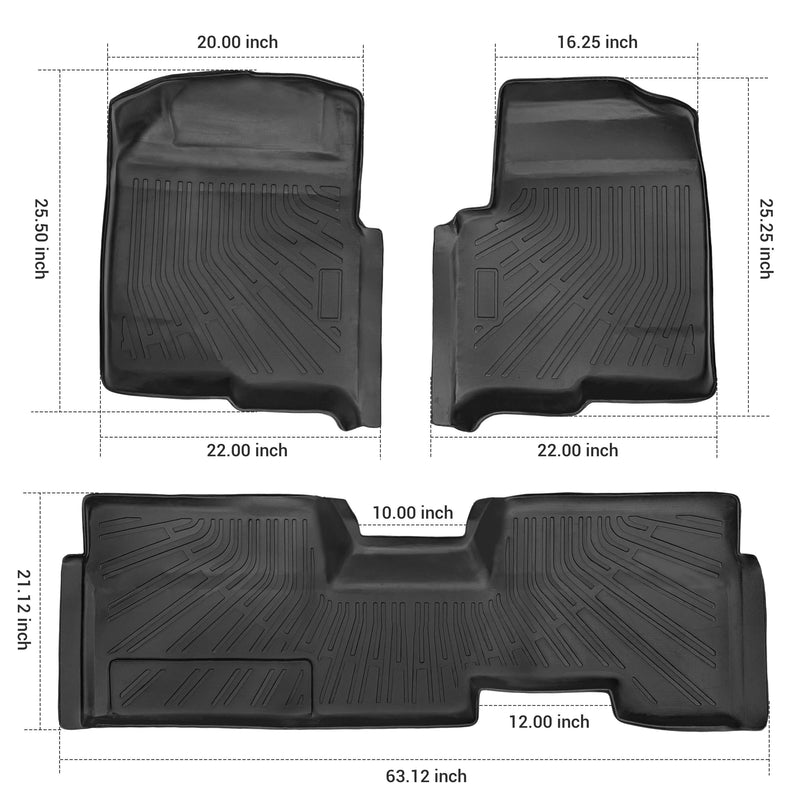 Trucktok 2009-2014 Ford F150 SuperCab All-Weather TPE Floor Mats TruckTok