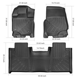 Trucktok 2015-2025 Ford F150 SuperCab All-Weather TPE Floor Mats TruckTok