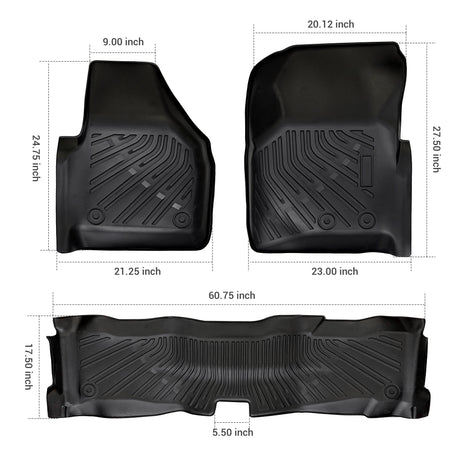 Trucktok 2008-2010 Ford F250 F350 Super CrewCab All-Weather TPE Floor Mats TruckTok