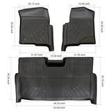 Trucktok 2010-2014 Ford F150 SuperCrew Cab All-Weather TPE Floor Mats TruckTok