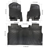Trucktok 2015-2025 Ford F150 / F-150 Lightning SuperCrew Cab Without Seat Storage All-Weather TPE Floor Mats TruckTok
