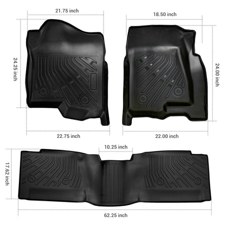 Trucktok 1999-2006 Silverado/Sierra 1500 2500 Extend Cab All-Weather TPE Floor Mats TruckTok