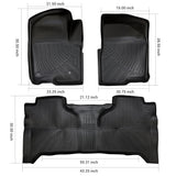 Trucktok 2019-2025 Silverado Sierra 1500 New Double Cab All-Weather TPE Floor Mats TruckTok