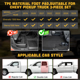 Trucktok 2019-2025 Silverado Sierra 1500 New Double Cab All-Weather TPE Floor Mats TruckTok