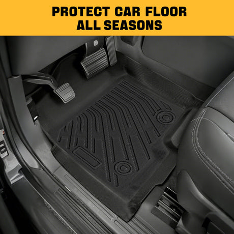 Trucktok 1999-2006 Silverado/Sierra 1500 2500 3500 Crew Cab All-Weather TPE Floor Mats TruckTok