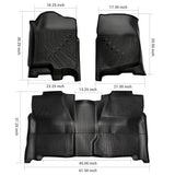 Trucktok Silverado Sierra 2007-2013 1500 & 2007-2014 2500HD 3500HD Crew Cab All-Weather TPE Floor Mats TruckTok