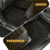 Trucktok Silverado Sierra 2007-2013 1500 & 2007-2014 2500HD 3500HD Crew Cab All-Weather TPE Floor Mats TruckTok