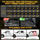 Trucktok Silverado Sierra 2007-2013 1500 & 2007-2014 2500HD 3500HD Crew Cab All-Weather TPE Floor Mats TruckTok