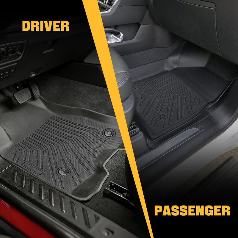Trucktok Silverado Sierra 2019-2025 1500 & 2020-2025 2500HD 3500HD Crew Cab All-Weather TPE Floor Mats TruckTok