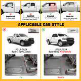 Trucktok 2019-2024 Dodge Ram 1500 New Body Crew Cab with Storage Box All-Weather Floor Mats TruckTok