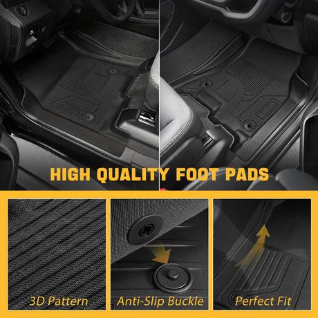 Trucktok 2019-2024 Dodge Ram 1500 New Body Crew Cab with Storage Box All-Weather Floor Mats TruckTok