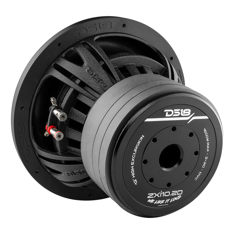 ZXI 10" High Excursion Subwoofer Quad Stacked Magnets | 800W RMS DVC 2-Ohm