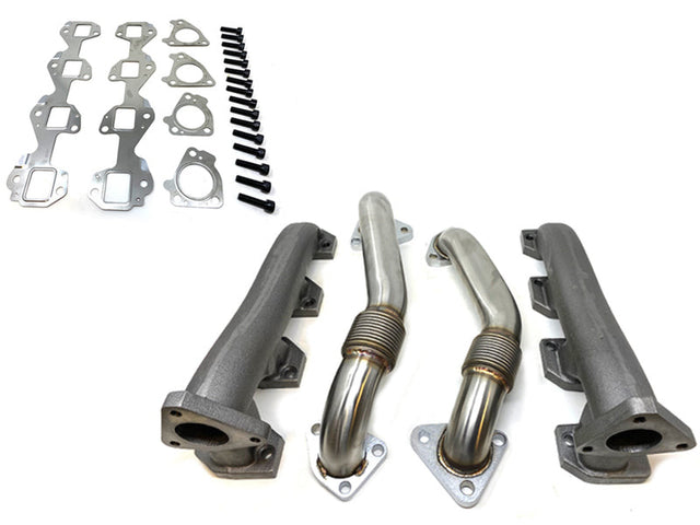 (Sold Out) ZZ Diesel High Flow Exhaust Manifolds with Up-Pipes, 2001-2016 GM 6.6L Duramax LB7 LLY LBZ LMM LML ZZ Diesel