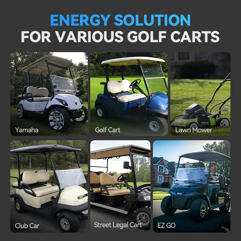 51.2V 105Ah/65Ah Golf Cart Lithium Battery, Built-in Smart 200A BMS, APP Supported, MAX 10.24 KW, 4000+ Cycles Charging, Designed For Golf Carts