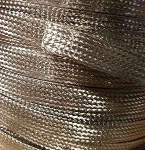 Stainless Steel FLAT Braid Sleeving 304 - 3/8" - length 50 ft USA MADE AC/DC WIRE AND SUPPLY