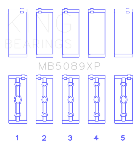 King Engine Bearings Toyota 1Rz/2Rz/3Rz (Size +.026mm) Main Bearing Set