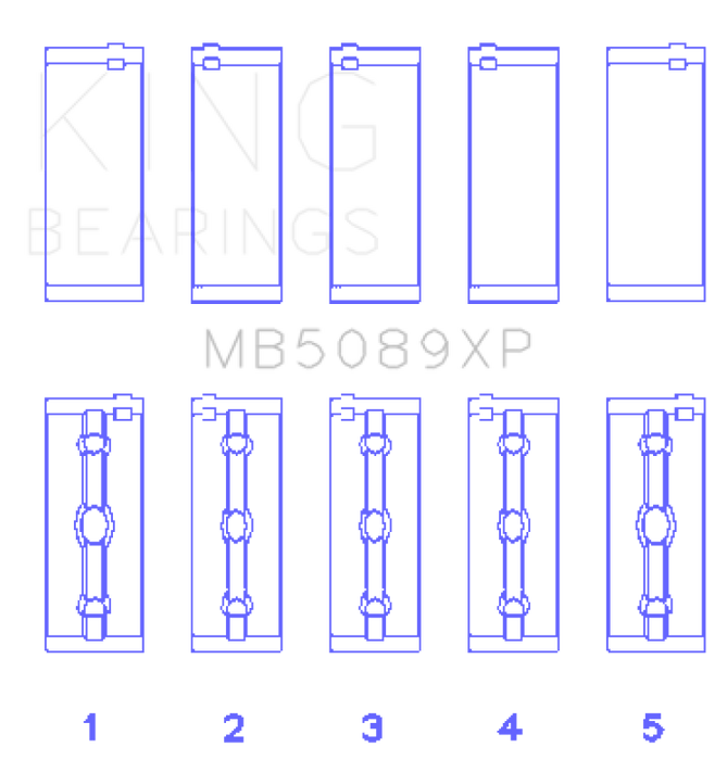 King Engine Bearings Toyota 1Rz/2Rz/3Rz (Size +0.25mm) Main Bearing Set