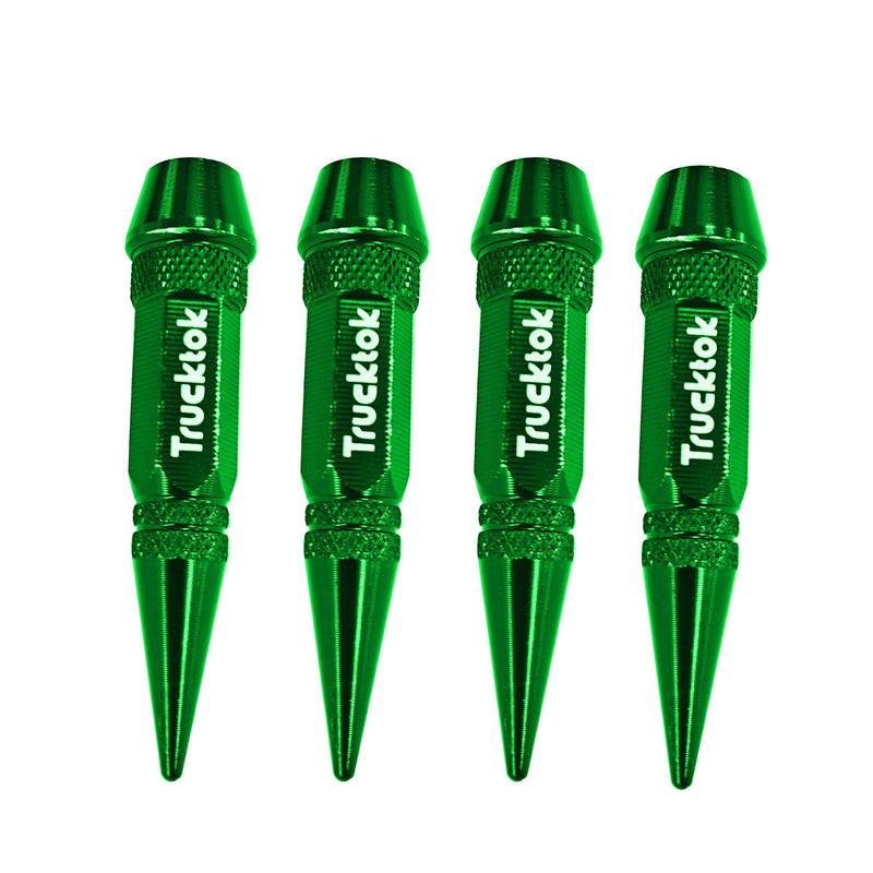 Trucktok 4pcs Aluminum Spike Bullet Valve Stem Caps Cover Wheel Tire Air Cap