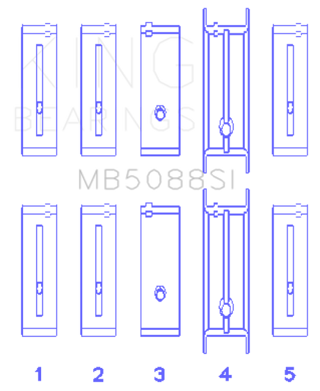 King Engine Bearings Chevrolet/Isuzu Ohv Ln2 (Size +0.25mm) Main Bearing Set