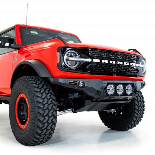 Addictive Desert Designs Bomber Front Bumper with Rigid 360 Mounts and D-Rings | 2021+ Ford Bronco