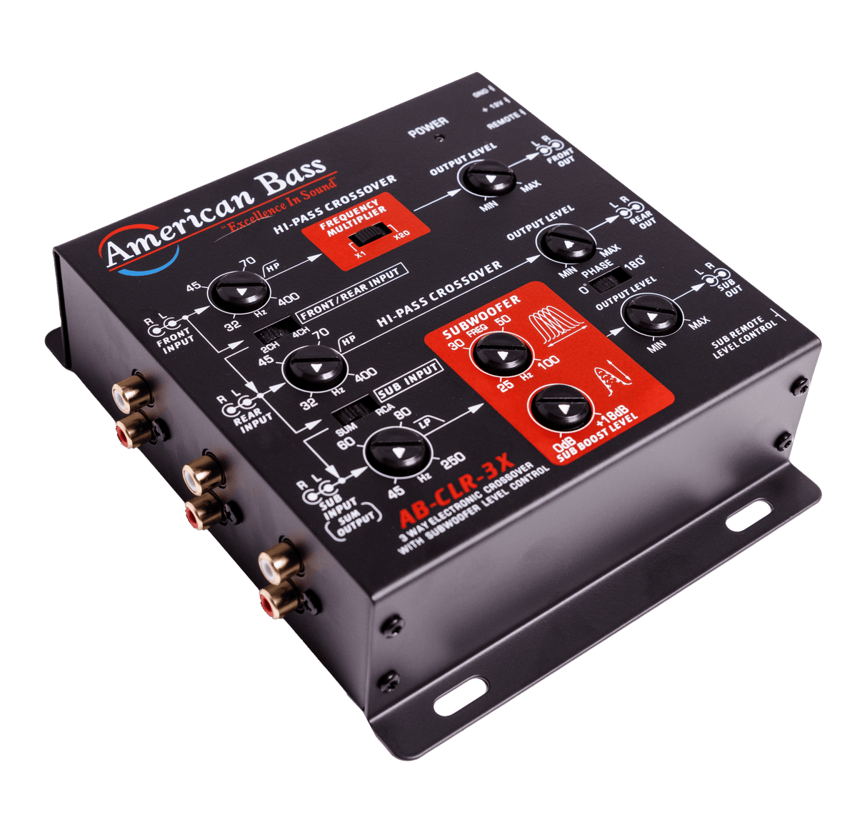 AB-CLR-3X 3-Way Active Electronic Crossover with Subwoofer Level Control