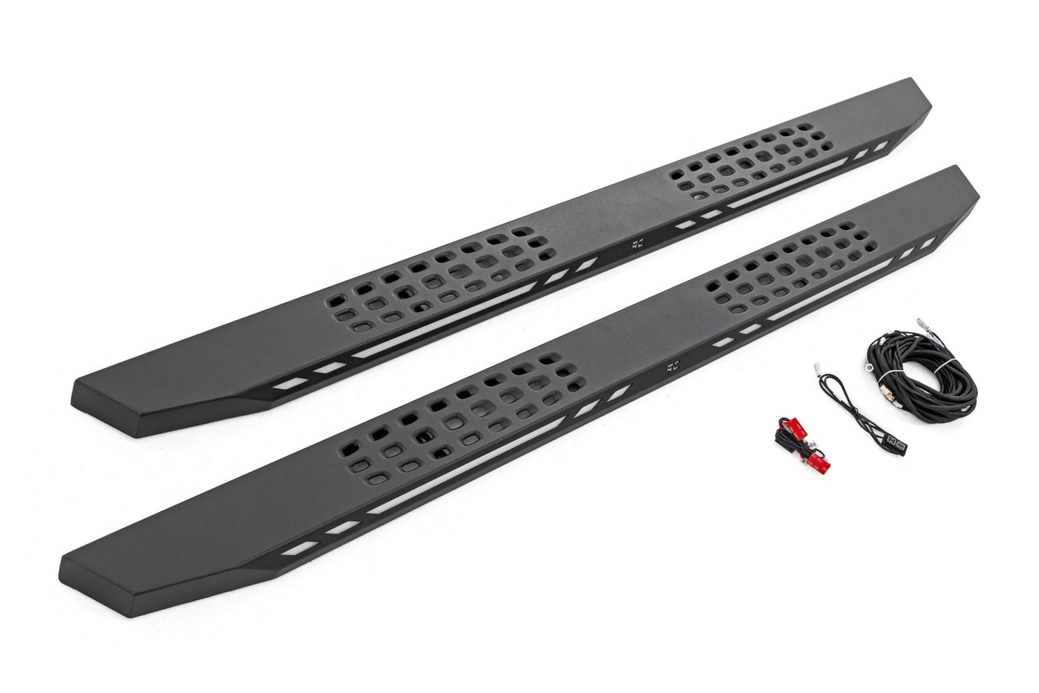 Rough Country AC2 Running Boards Amber/White for 2022-2026 Toyota Tundra CrewMax