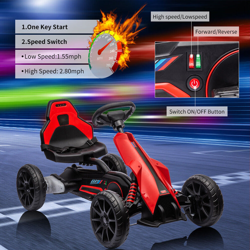 Adjustable Seat 4-Wheel Pedal Go Kart for Kids with Safety Belt