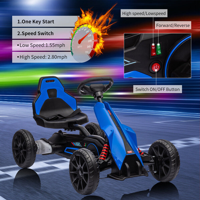 Adjustable Seat 4-Wheel Pedal Go Kart for Kids with Safety Belt
