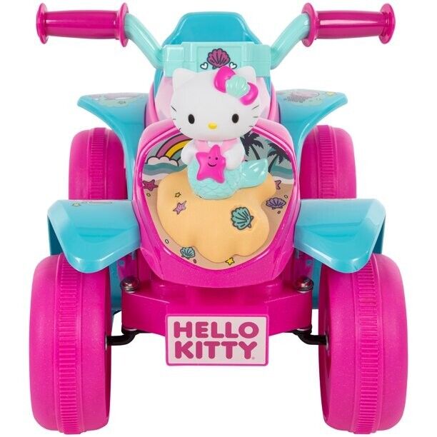Adorable Pink Hello Kitty 4 Wheeler Electric Ride-On Car with Bubble Blowing Feature for Girls