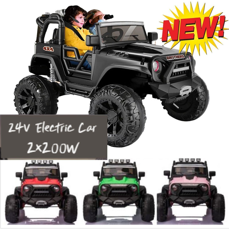 Premium 24V Electric Kids Ride-On Truck with MP3, LED Lights, and Remote Control - Seats 2 (400W)