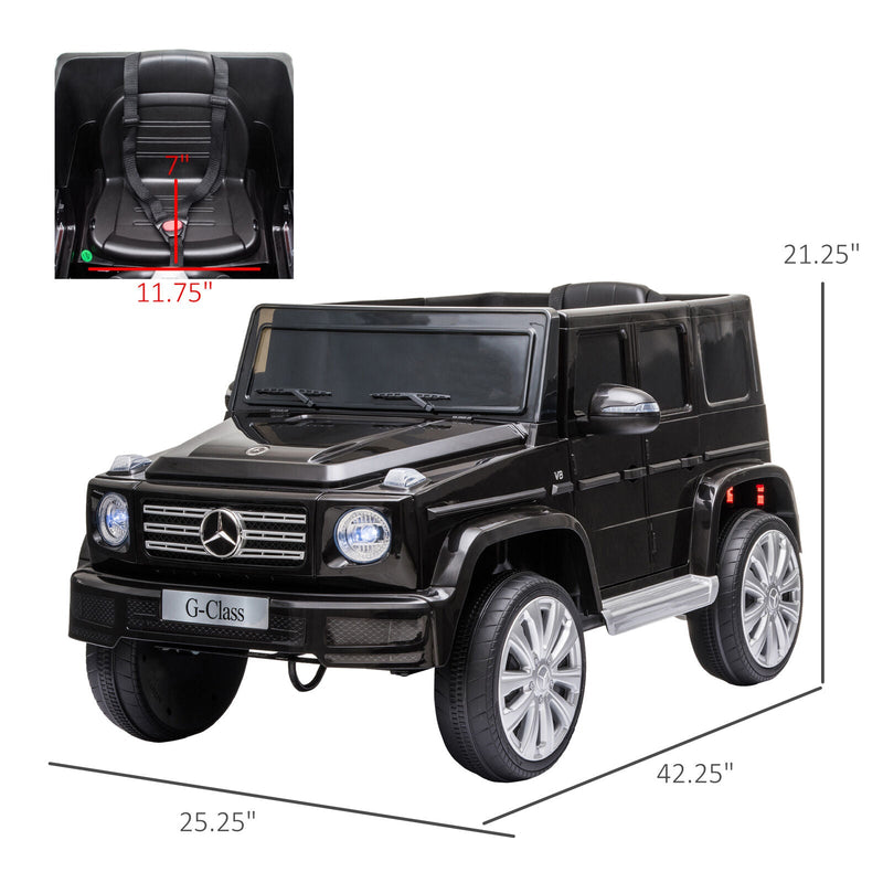 Adventure-Ready Mercedes Benz G500 Electric Kids Car with Headlights & Suspension
